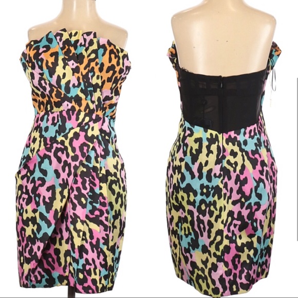 BLUMARINE Rare Colorful Leopard Print Runway Dress